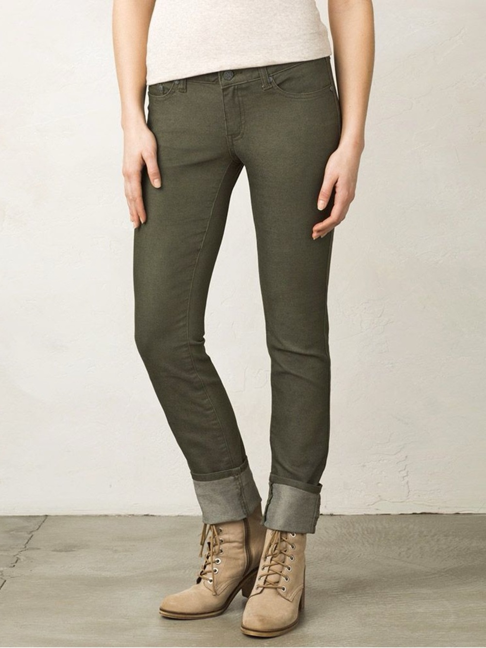 Prana Kara Olive Green Skinny Jeans